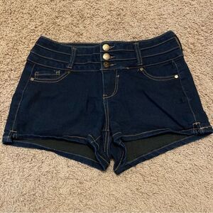 Blue Spice Jean Shorts Dark Wash Super Soft and Stretchy Juniors Size 3